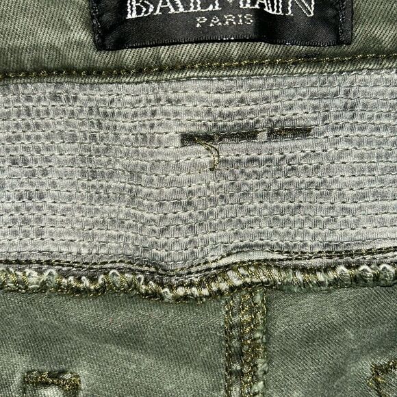 Balmain Olive Green Bikers Pants(Size 32) - Picture 15 of 15
